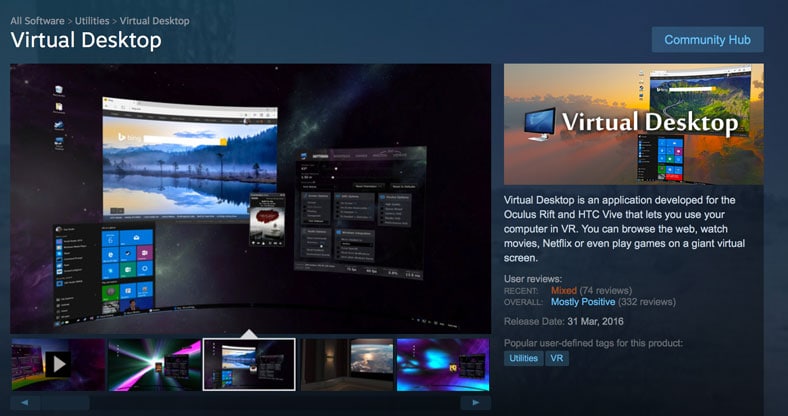 virtuella desktop-htcvive
