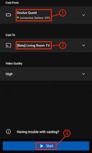 Casting to Chromecast through Oculus App