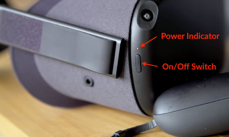 Power indicator & on/off button for Oculus Quest