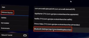 Accessing Bluetooth Settings on Oculus Quest VR Headset