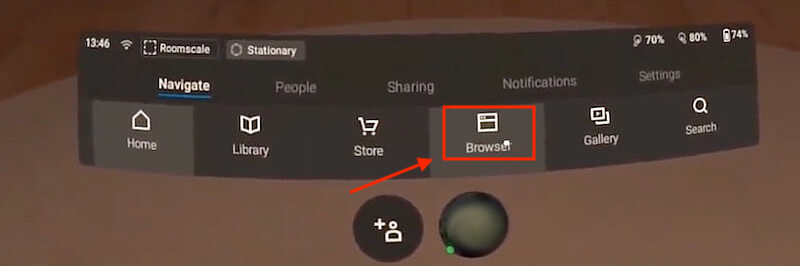 Browser option on Oculus Quest