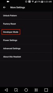 Step 2 to enabling developer mode on Oculus Quest VR headset