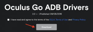Oculus Quest & Go download button for drivers